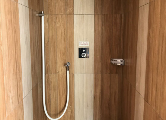 Wood shower stall