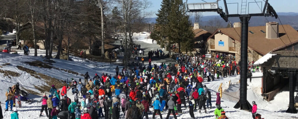 A Crowded American Ski Resort